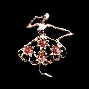 Vintage Pink Ballerina Pin,  signed Gerry's